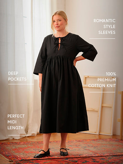 Birdie Bell Sleeve Dress Black