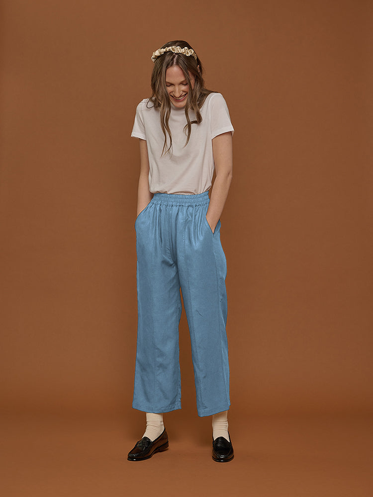 Big Trip Indigo  High Waisted Chambray Trousers for Women  Billabong