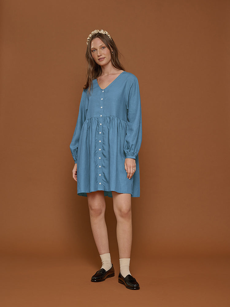Long Sleeve Mini Dress | Tradlands Remi Mini Dress Chambray