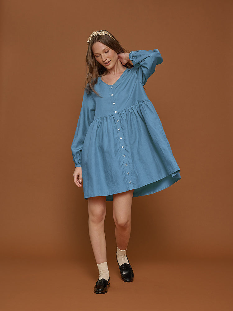 Long Sleeve Mini Dress | Tradlands Remi Mini Dress Chambray