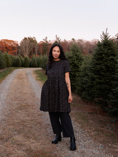 Nico Dress Cotton Black Floral Print