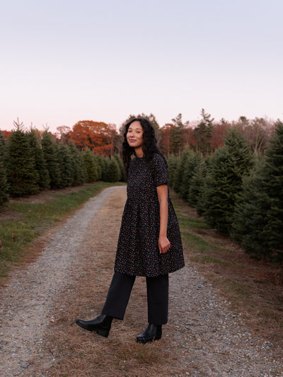 Nico Dress Cotton Black Floral Print