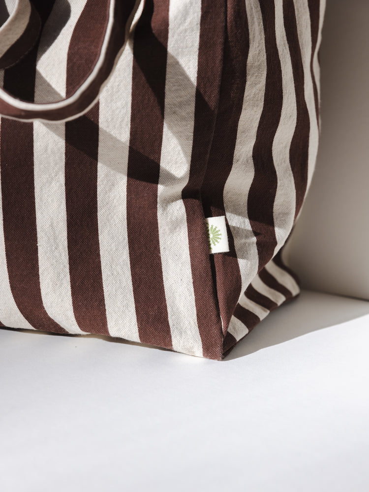 Odom Striped Tote Bag with Fruit Pocket