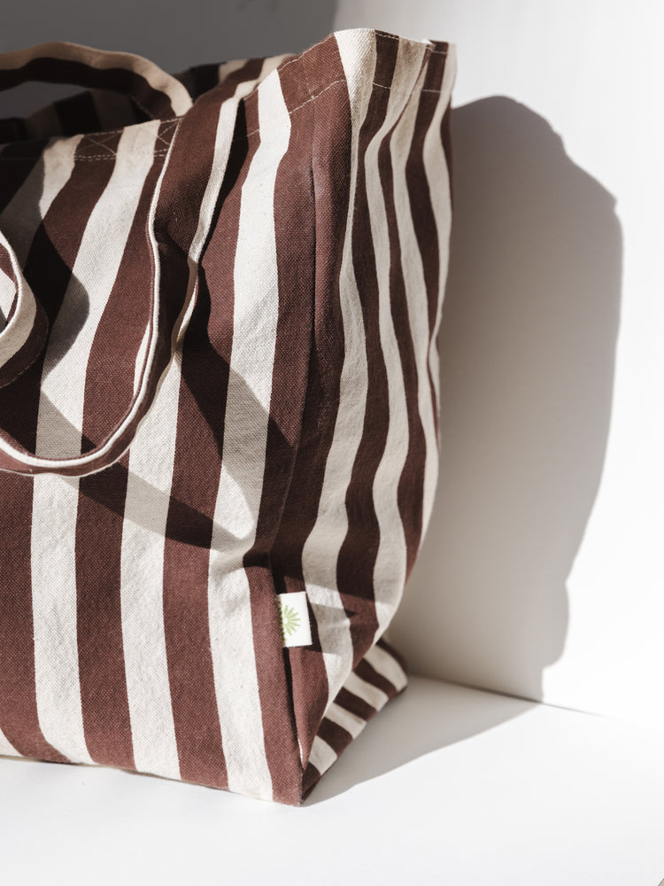 Odom Striped Tote Bag with Fruit Pocket