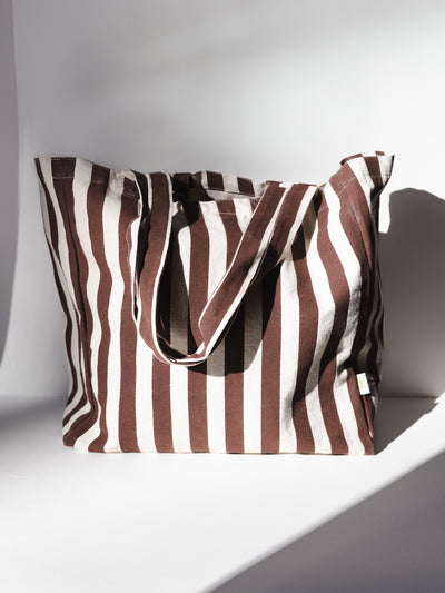 Odom Striped Tote Bag with Fruit Pocket