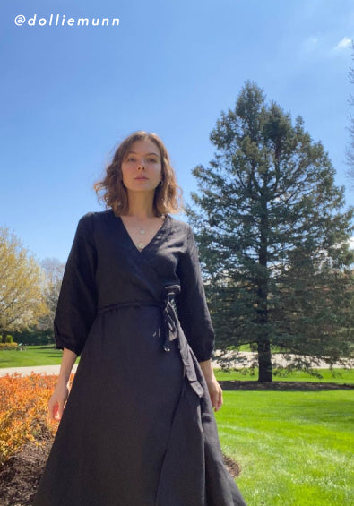 Lily Midi Wrap Dress Black | Tradlands Lily Midi Wrap Dress Black | Tradlands