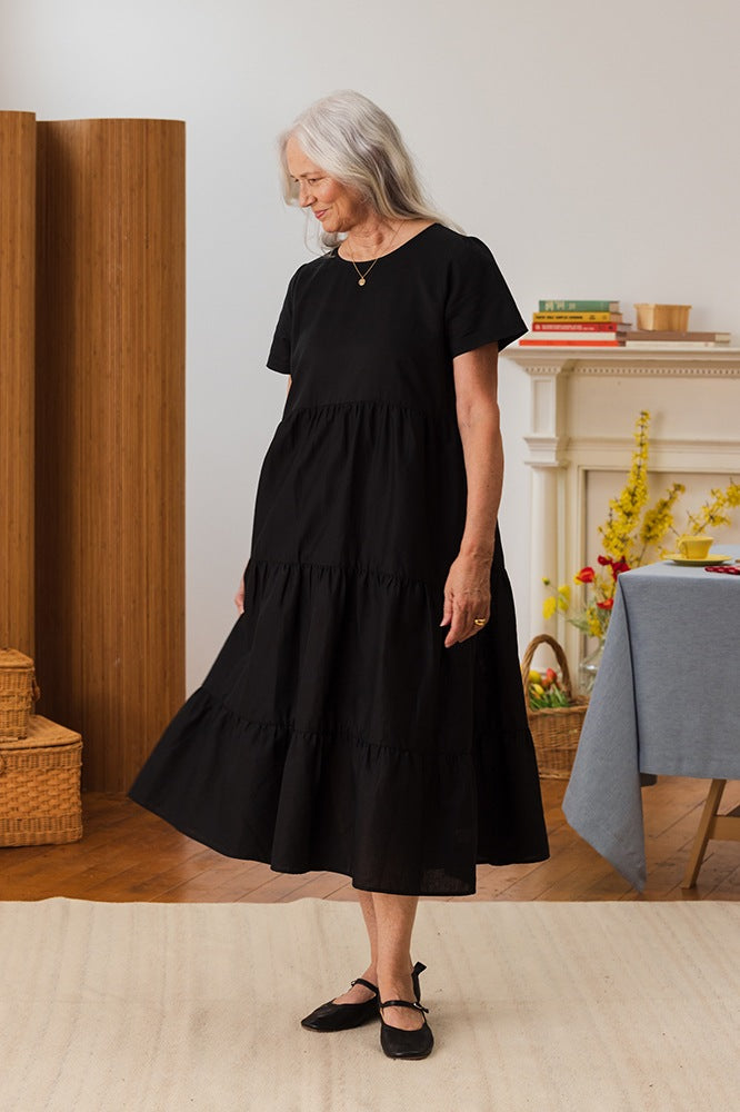 Tradlands - Tiered Dresses for Women | Chalet Tiered Dress Black / XS Tradlands - Tiered Dresses for Women | Chalet Tiered Dress Black / XS