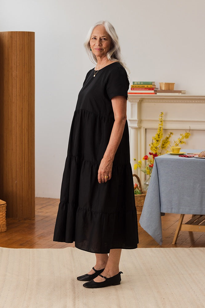 Tradlands - Tiered Dresses for Women | Chalet Tiered Dress Black / XS Tradlands - Tiered Dresses for Women | Chalet Tiered Dress Black / XS