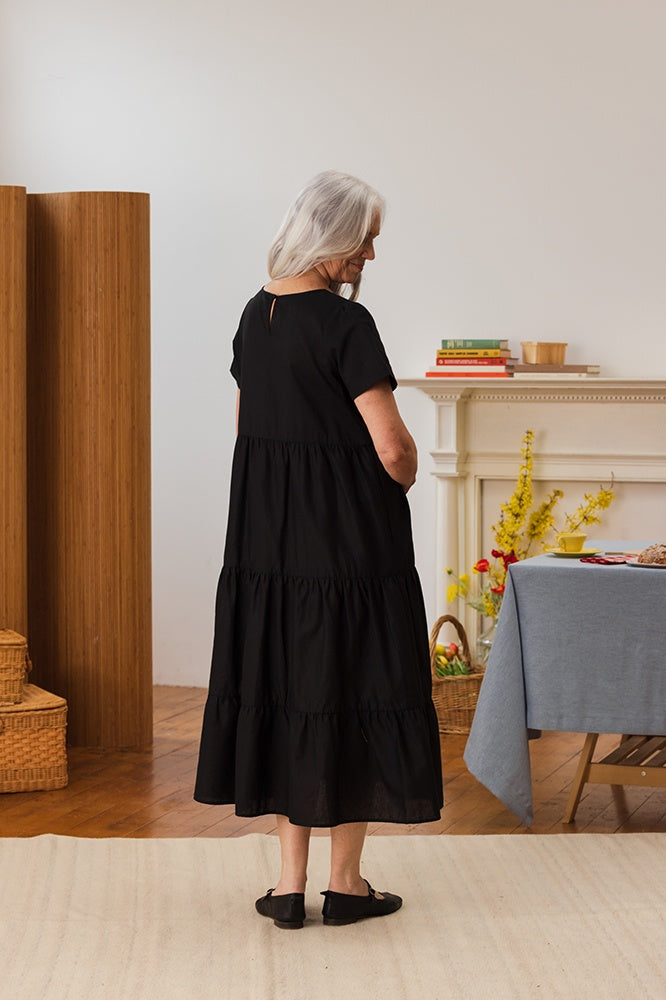 Tradlands - Tiered Dresses for Women | Chalet Tiered Dress Black / XS Tradlands - Tiered Dresses for Women | Chalet Tiered Dress Black / XS