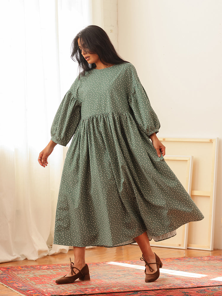 Nico Balloon Sleeve Midi Dress