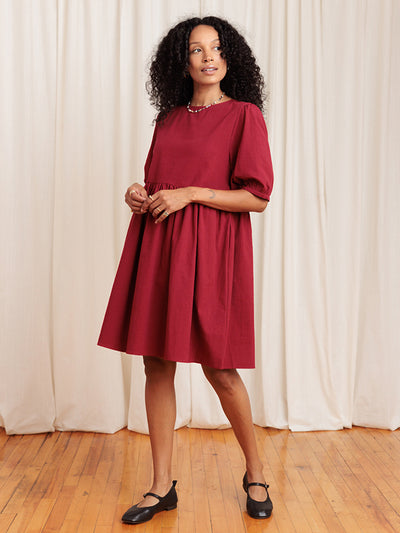 Nico Balloon Sleeve Dress 2.0 Garnet