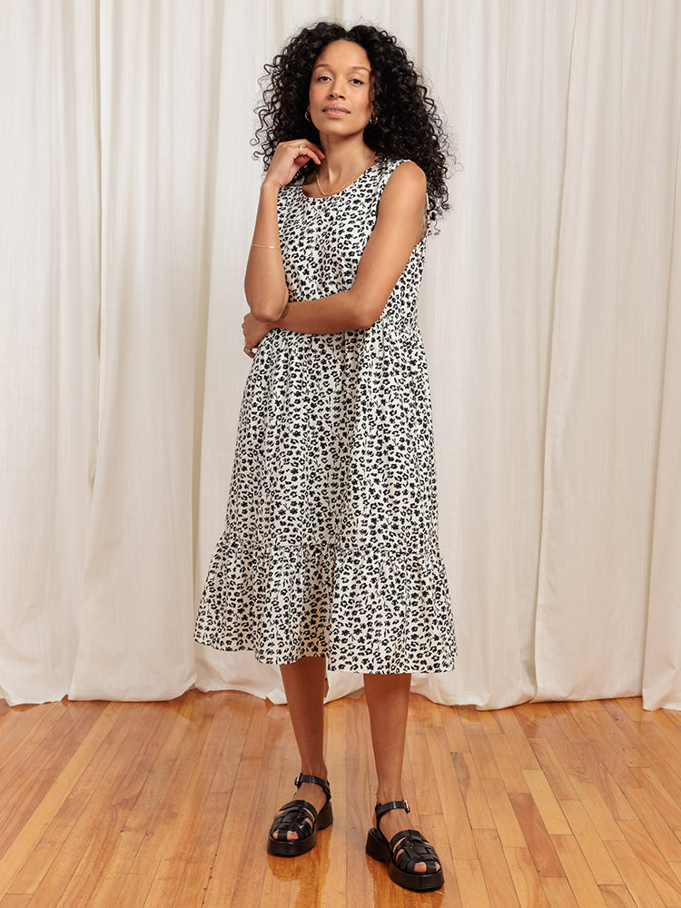 Cotton logo print dress