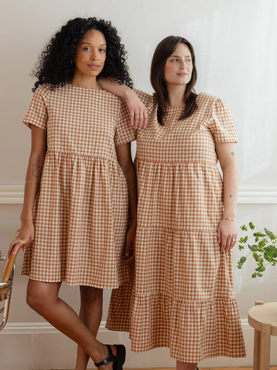 Chalet Tiered Dress Cotton Linen Hazel