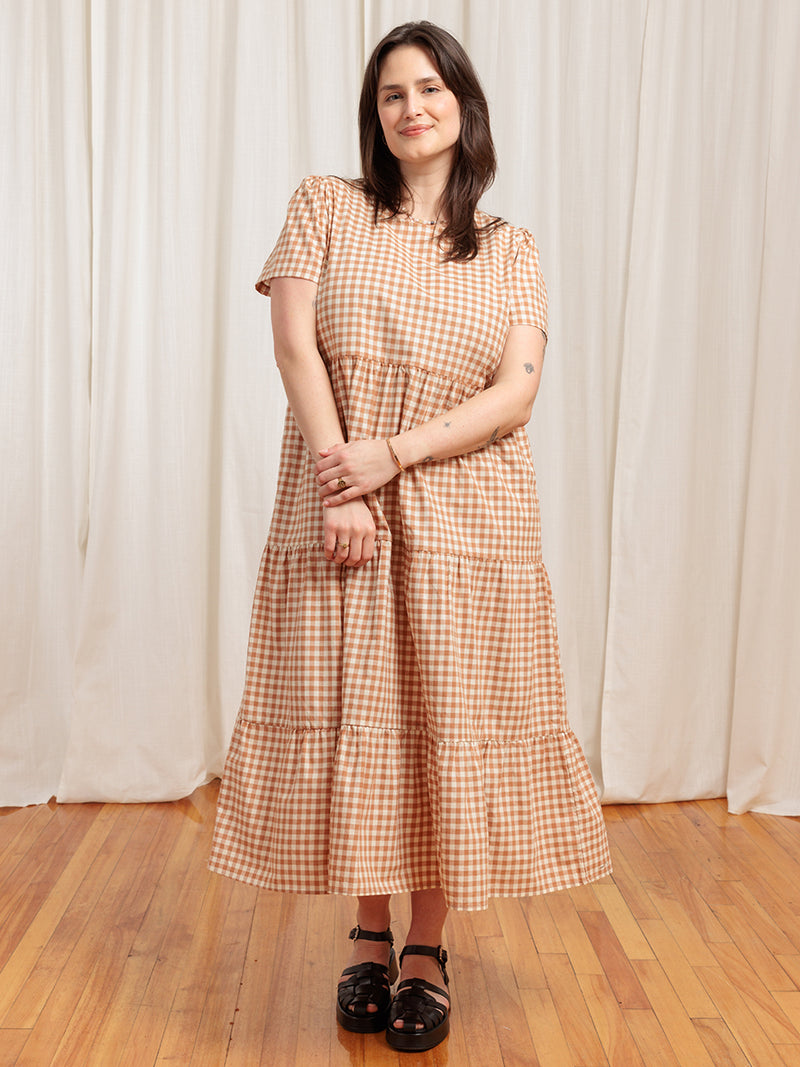 Chalet Tiered Dress Cotton Linen Hazel