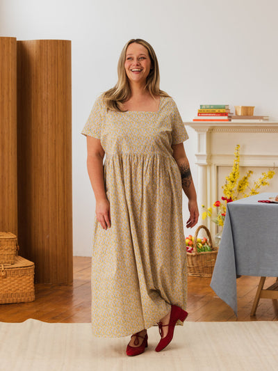 Nico Square Neck Midi Dress Sunshine Floral