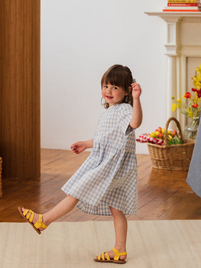 Nico Toddler Kids Dress Sky Blue Gingham