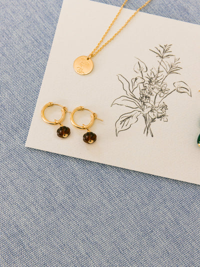 Sheena Marshall Gold Earth Charm Hoops