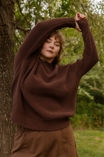 Shelter Crewneck Sweater  Chocolate