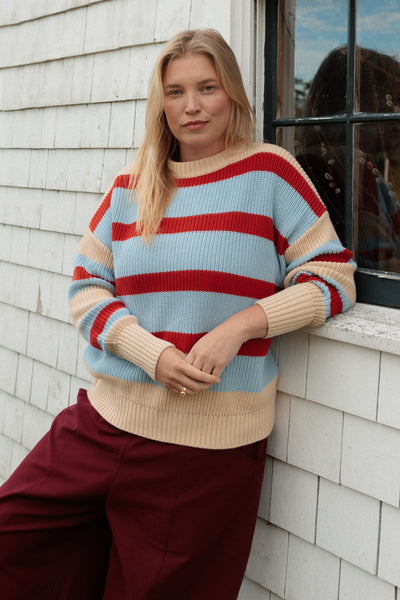 Shelter Crewneck Sweater  Vacationland Stripe