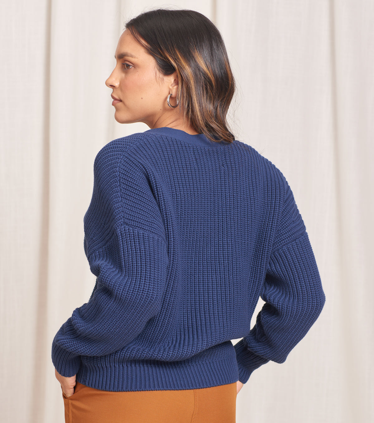 HOLLISTER Womens Cardigan Sweater UK 8 Small Navy Blue Cotton