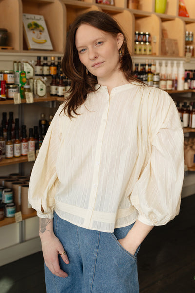 Bertille Pintucked Top Cream