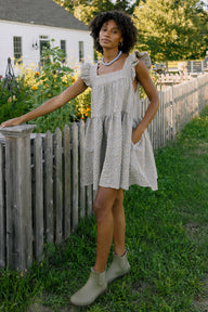 Chalet Flutter Sleeve Mini Dress