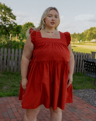 Chalet Flutter Sleeve Mini Dress Rhubarb