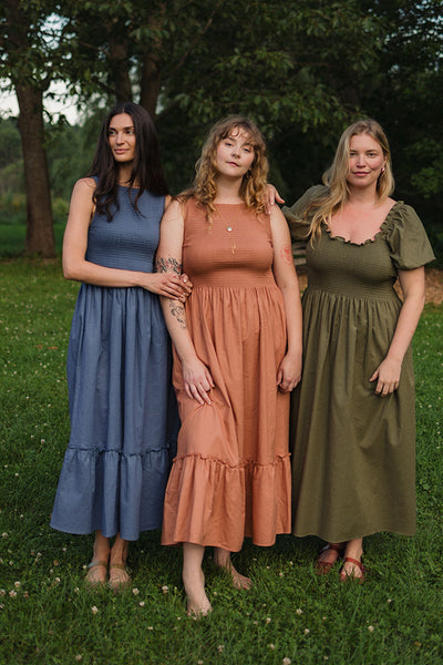 Goldie Smocked Sleeveless Dress Indigo