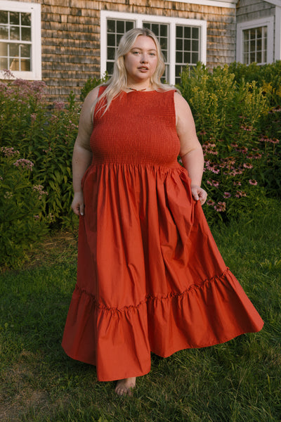 Goldie Smocked Sleeveless Dress Rhubarb