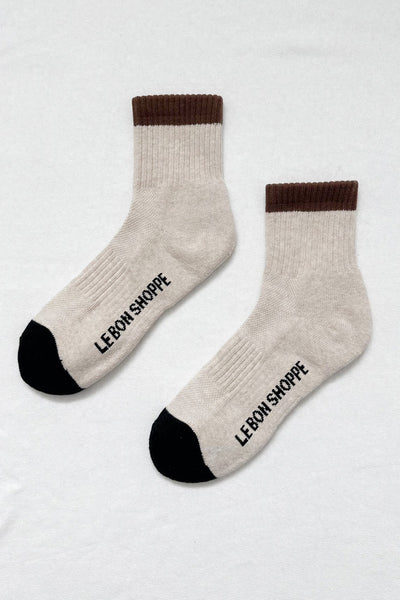 Le Bon Girlfriend Colorblock Socks Black Coffee