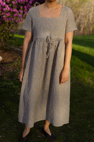 Nico Square Neck Drawstring Dress Prism Blue