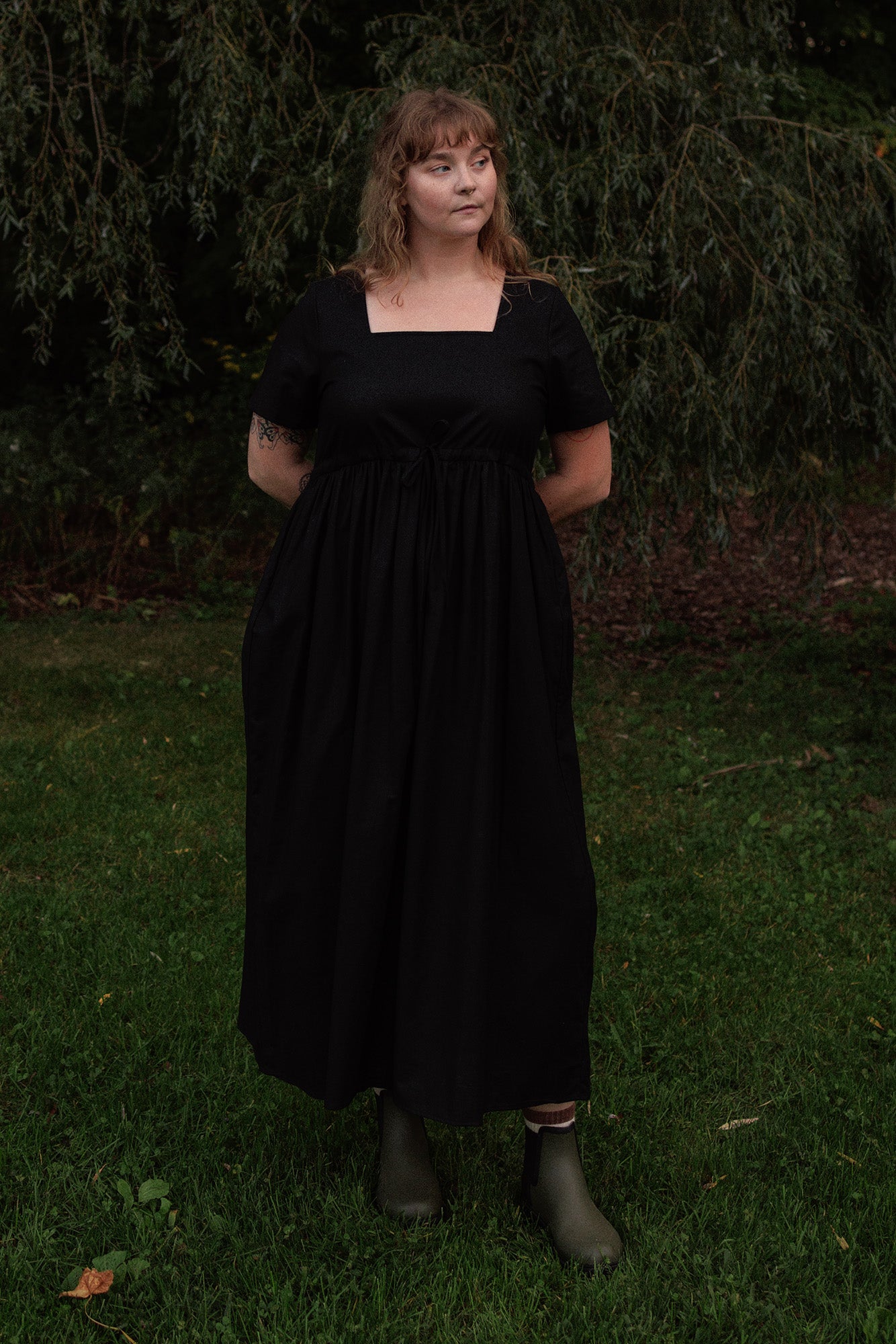 Nico Square Neck Drawstring Dress | Tradlands