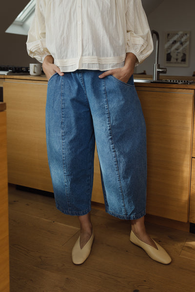 Porch Balloon Denim Pants Leeward Blue