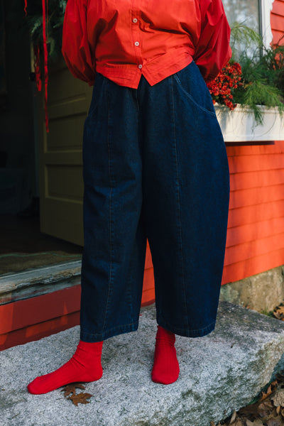 Porch Balloon Denim Pants Midcoast Blue