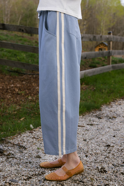 Porch Balloon Tencel Track Pants Surf Blue Natural
