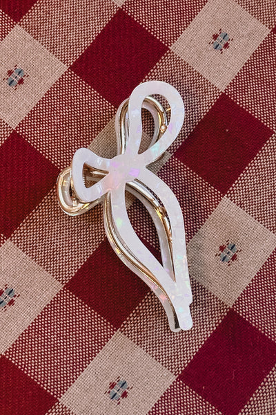 Solar Eclipse Bow Hair Clip Pearl 