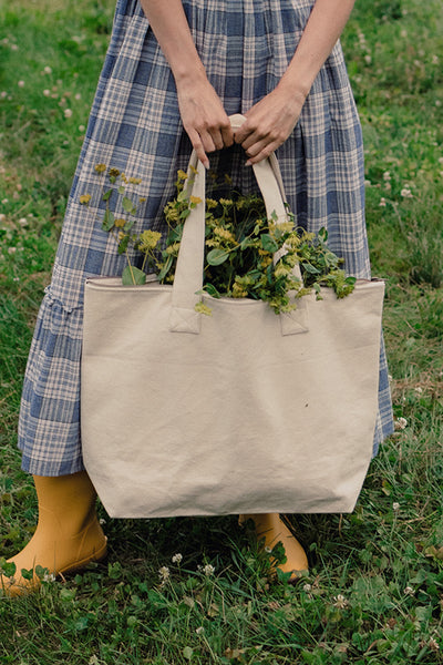 Vacationland Canvas Zipper Tote Natural