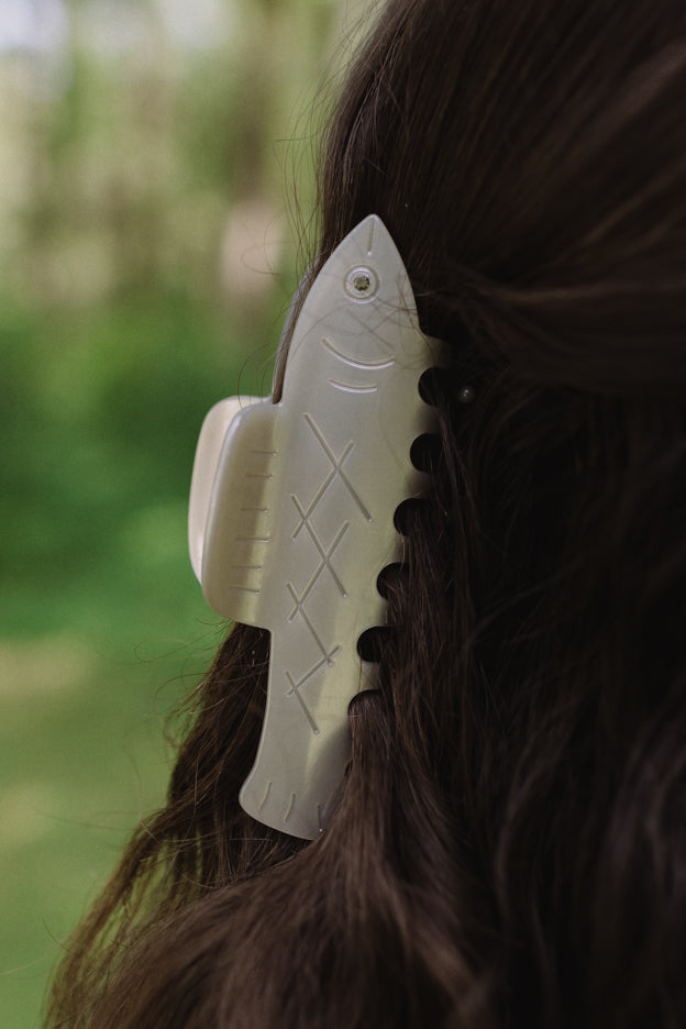 Winona Irene Silver Fish Hair Clip
