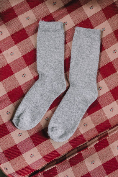 Wool Cashmere Blend Socks Charcoal