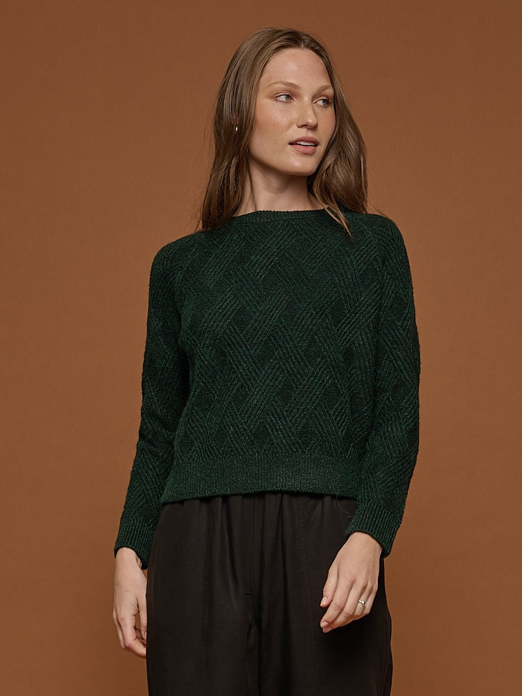 Crewneck Sweater | Orchard Crewneck Sweater Evergreen