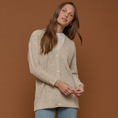 Cocoon Cotton Cardigan Grey Heather