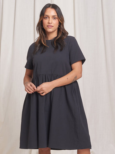 Dresses For Women | Tradlands Nico Dress Crinkle Cotton Black